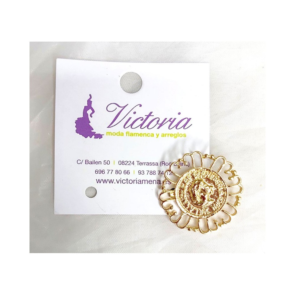 BROCHE MONEDA FLOCADA