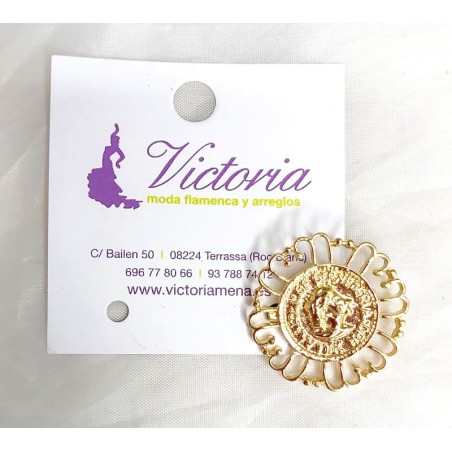 BROCHE MONEDA FLOCADA