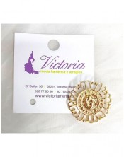 BROCHE MONEDA FLOCADA