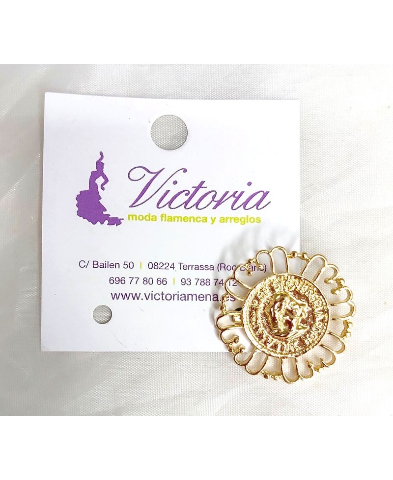 BROCHE MONEDA FLOCADA